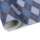 Klassieke Navy Blue Argyle Diamonds Cadeaupapier (Rol Hoek)