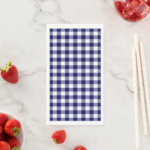 Klassieke Navy Blue en White Gingham Check Servet