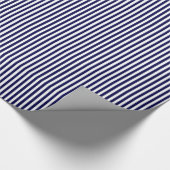 Klassieke Navy Blue en White Stripe Pattern Cadeaupapier (Hoek)