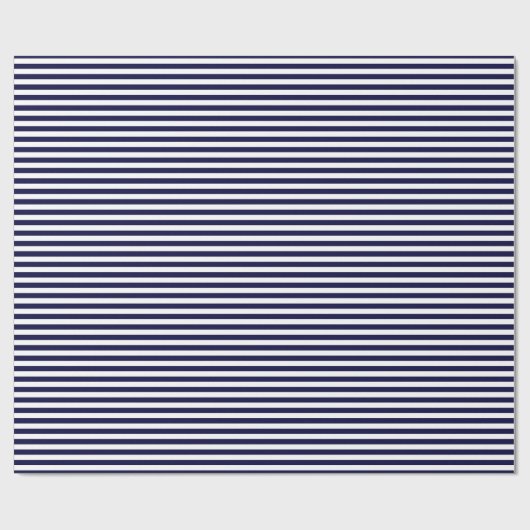 Klassieke Navy Blue en White Stripe Pattern Cadeaupapier (Vlak)