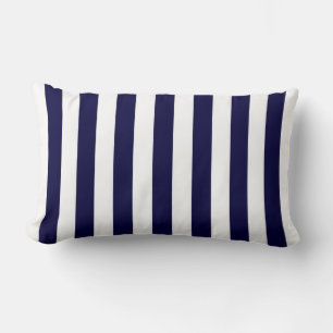Klassieke Navy Blue en White Stripe Pattern Kussen