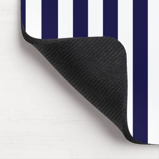 Klassieke Navy Blue en White Stripe Pattern Muismat (Hoek)