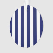 Klassieke Navy Blue en White Stripe Pattern Ornament (voorkant)