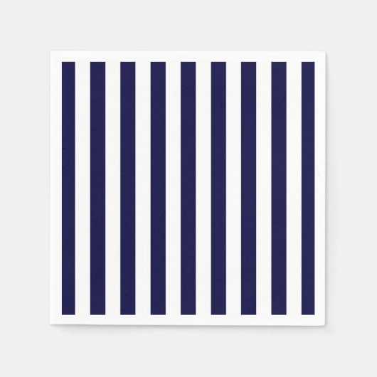 Klassieke Navy Blue en White Stripe Pattern Servet (Voorkant)