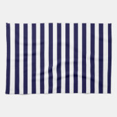Klassieke Navy Blue en White Stripe Pattern Theedoek (Horizontaal)