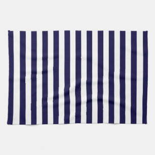 Klassieke Navy Blue en White Stripe Pattern Theedoek