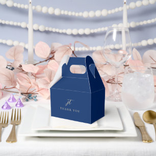 Klassieke Navy en Crème Elegante Trouwdag Bedankdoosjes