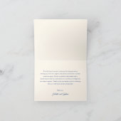 Klassieke Navy en Crème Elegante Trouwdag Bedankkaart (Binnen)