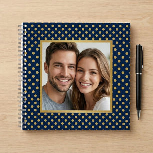 Klassieke Navy & Gouden Stippen Foto Frame Notitieboek