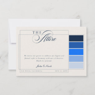 Klassieke Navy Ivoor Calligrafie Formele Kledingco Kaart