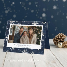 Klassieke Navy Sneeuwvlok Kerst Foto