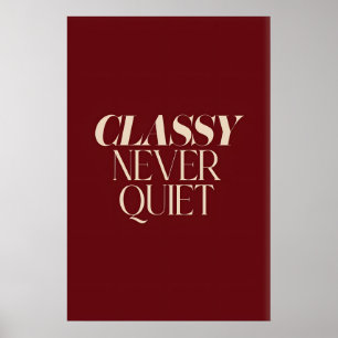 Klassieke Never Quiet Muurkunst Beige Serif Letter Poster
