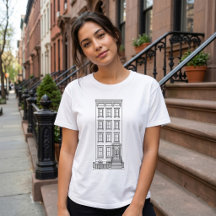 Klassieke New York Stoep Appartement Tekening