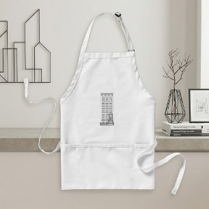 Klassieke New York Stoop Appartement Tekening  Standaard Schort