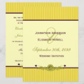 Klassieke nieuwe Paarse bruiloft Kaart (Voorkant / Achterkant)