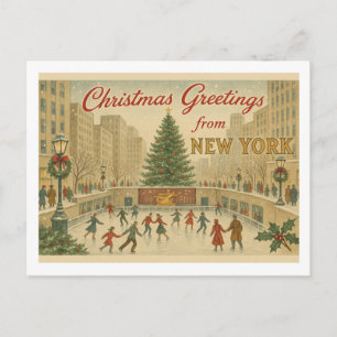 Klassieke Nieuwjaarskaart uit New York Briefkaart