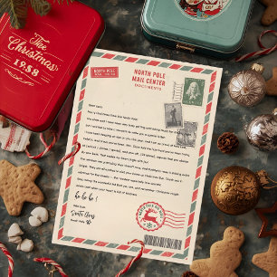Klassieke Noordpool Postcentrum Persoonlijke Kerst Kaart