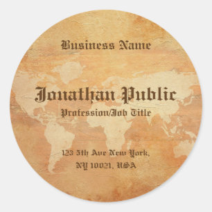 Klassieke  nostalgische Sjabloon oud papier look Ronde Sticker