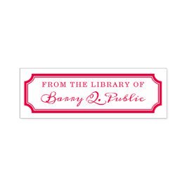 Klassieke Notched Border Library Bookplate Stempel