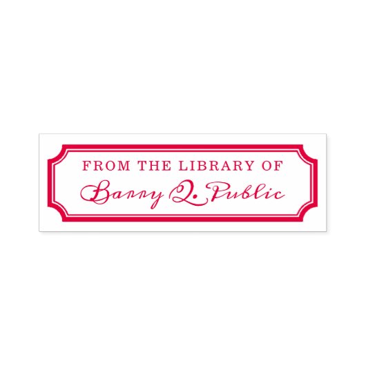 Klassieke Notched Border Library Bookplate Stempel (Design)