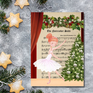 Klassieke Noten van De Notenkraker Ballerina Dans Feestdagen Kaart
