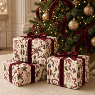 Klassieke Notenkraker Ballet Bourgondische Strik K Cadeaupapier