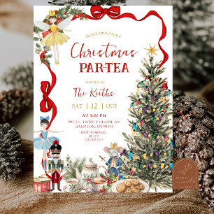 Klassieke Notenkraker Rode Strik Coquette Kerstmis Kaart