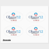 Klassieke Obama 2012 ovale Sticker (Vel)