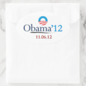 Klassieke Obama 2012 ovale Sticker (Tas)