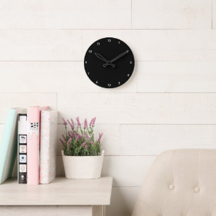 Klassieke Obsidiaan Zwart Ronde Acryl Wandklok Klok