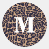 Klassieke Oerwoud-partij van de Leopard Print Mono Ronde Sticker (Voorkant)