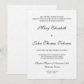 Klassieke officiële uitnodiging tot huwelijk (Voorkant / Achterkant)