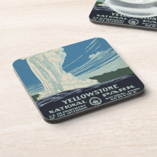 Klassieke Old Faithful in Yellowstone National Par Bier Onderzetter