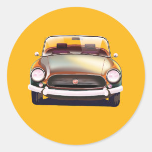 Klassieke oldtimer ronde sticker