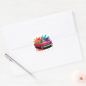 Klassieke Oldtimer Vierkante Sticker (Envelop)
