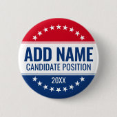 Klassieke ontwerpstijl Stars aangepaste naam posit Ronde Button 5,7 Cm (Voorkant)