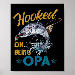 Klassieke Opa Aan De Haak Funny Visserij Vaders  Poster