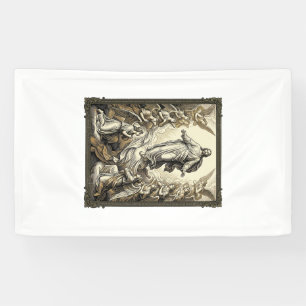 Klassieke Opstanding Engel Gravure Vector Kunst_1 Spandoek