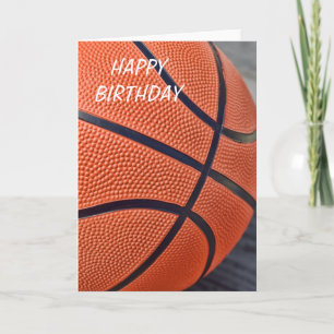 Klassieke Oranje Basketball Happy Birthday-kaart Kaart
