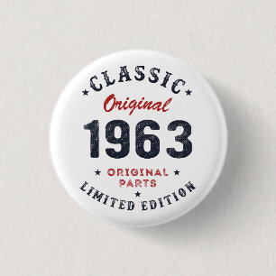 Klassieke originele 1963 Originele Delen Birthday  Ronde Button 3,2 Cm