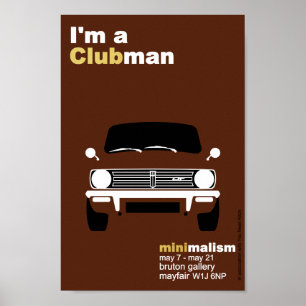 Klassieke originele mini Clubman-minimalistische k Poster