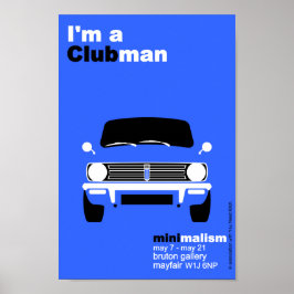 Klassieke originele mini Clubman-minimalistische k Poster
