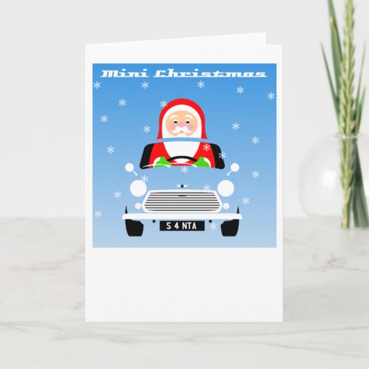 Klassieke Originele Mini Xmas Santa auto Kaart (Voorkant)