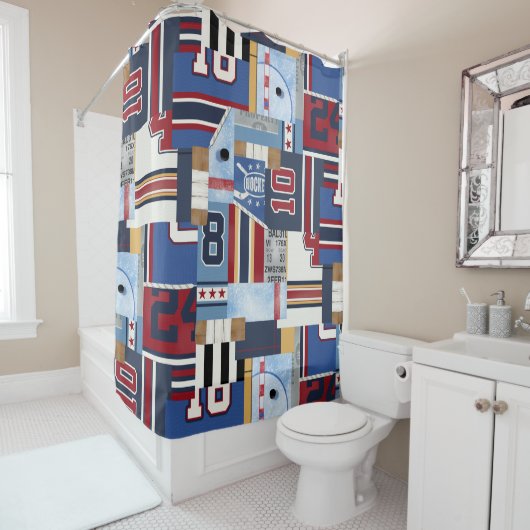 Klassieke  Oud-IJskee Gedekte Shirten Douchegordijn (In situ)