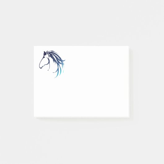 Klassieke Paardenhoofd Logo in blauw Post-it® Notes (Voorkant)