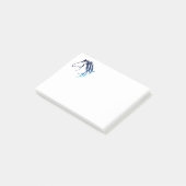 Klassieke Paardenhoofd Logo in blauw Post-it® Notes (Schuin)