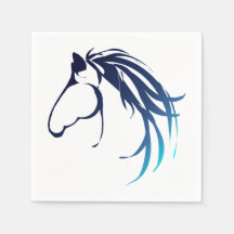 Klassieke paardenkop Logo in blauw