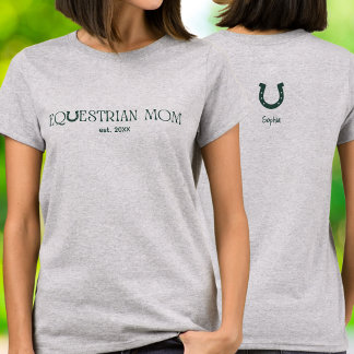 Klassieke paardensportmoeder vastgesteld jaar hoef t-shirt