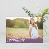 Klassieke Paarse aankondiging van het Afstuderen - (Staand voorkant)