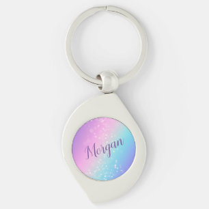 Klassieke paarse & blauwe Bokeh ster, naam of mono Sleutelhanger